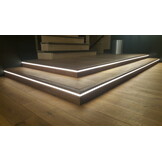 LED strip profiel met platte opaal cover 16,80mm x 12,41mm - 05.1Alu