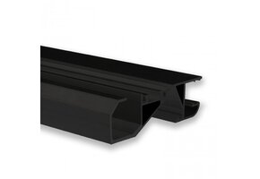 Zwart LED inbouw profiel 2 meter met schuin vlak 18,8 mm x 65 mm F6ZWART