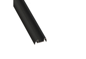 Zwart LED opbouw profiel met cover 25,79 mm x 6,5 mm 17.1ZWART