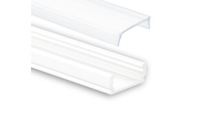 Wit LED strip profiel met klikcover 16,80mm x 6,47mm - 01WIT