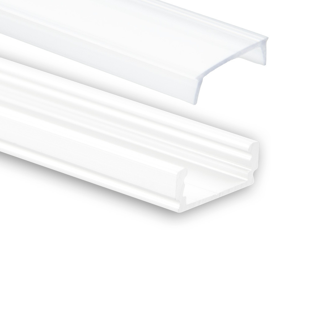 PL1 LED opbouwprofiel - Wit - afdekking naar keuze