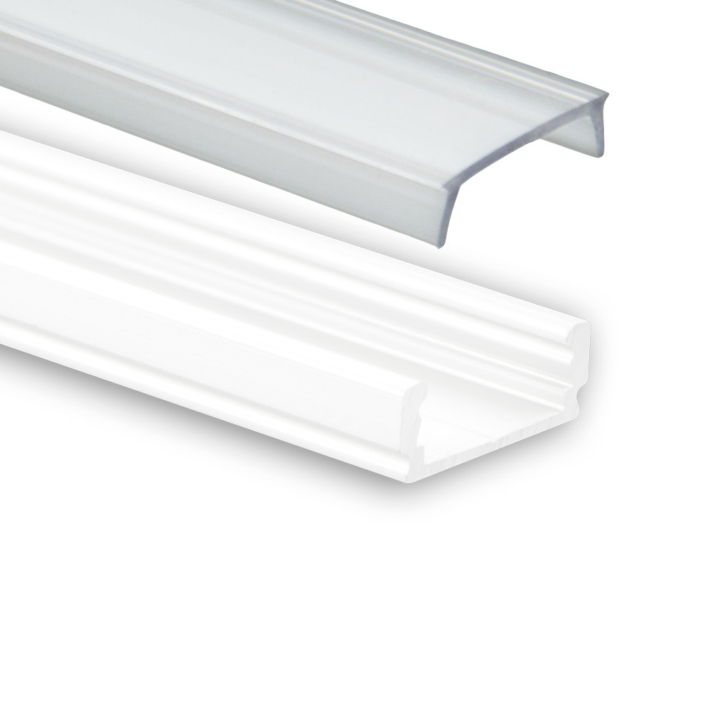 PL1 LED opbouwprofiel - Wit - afdekking naar keuze