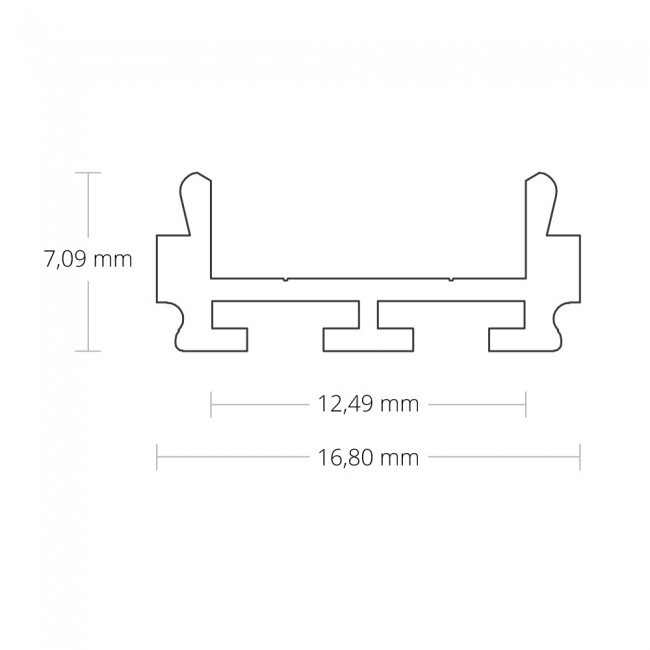 LED profiel met hoge afdekking 16,80 mm x 25,47 mm - 15.1ALU