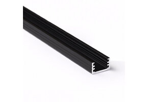 Zwart LED strip profiel met klikcover 12,2 mm x 7 mm - SLIM100ZWART
