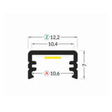 Wit LED strip profiel met opaal klikcover 12,2 mm x 7 mm - SLIM100WIT