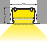 LED XXL inbouw profiel 2 meter met cover 77 mm x 36 mm - XL70WIT