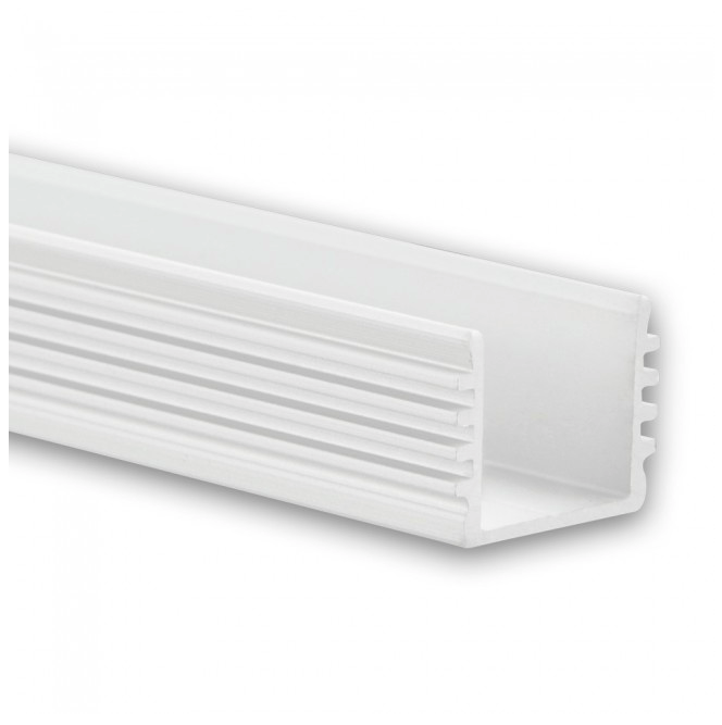 Wit LED profiel met platte opaal afdekking 16,80mm x 12,4mm - 05.1WIT