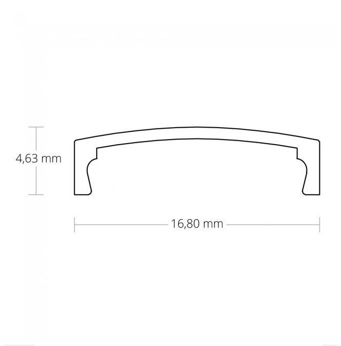 Wit LED profiel met platte opaal afdekking 16,80mm x 12,4mm - 05.1WIT