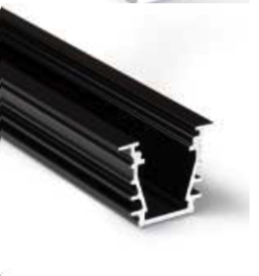 Zwart LED plafond profiel inclusief opaal cover 23.4 mm x 19 mm - GYPROC10ZWART