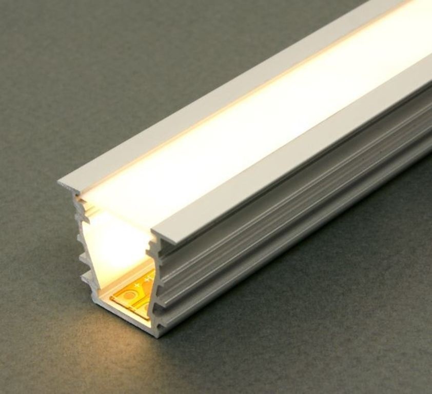Zwart LED plafond profiel inclusief opaal afdekking 23.4 mm x 19 mm - GYPROC10ZWART