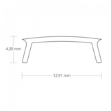 Wit LED hoekprofiel met cover 25,66mm x 18,01mm - C23WIT