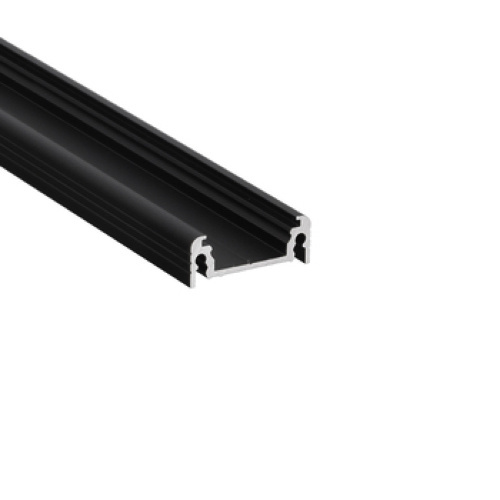 Zwart LED profiel met afdekking 28 mm x 9 mm - 09ZWART