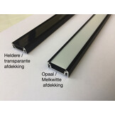 Zwart LED strip profiel met cover 28 mm x 9 mm - 09ZWART