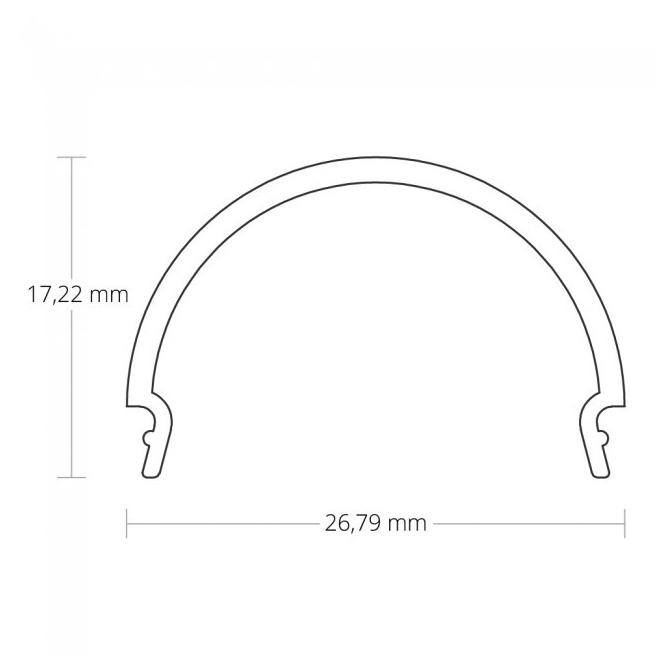 LED XL profiel 2 meter met ronde cover 24mm 36,79mm x 11,69mm - XL7.C4ALU
