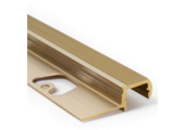 LED traptrede profiel voor buiten gebruik 1,6 meter met cover 12,6mm - Trap03.1messing
