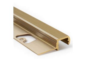 LED traptrede profiel voor buiten gebruik 1,6 meter met cover 12,6mm - Trap03.1messing