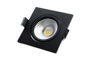 Vierkant LED armatuur - Kantelbare LED spot behuizing - Mat Zwart LGZWARTBA-D