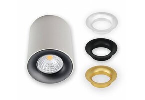 Opbouwspot wit Ø 80 / 100mm - GU10 - inclusief 3 kleuren binnenringen 1903WIT TRIO