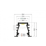 Wit LED plafond profiel inclusief opaal cover 23.4 mm x 19 mm - GYPROC10WIT