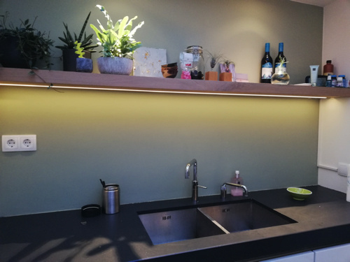 Wit LED inbouw profiel met afdekking 15 mm x 6mm - 308WIT