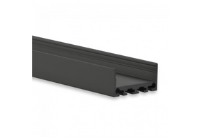 PN4 breed LED opbouwprofiel 2 meter - 26 x 11 mm - Zwart - met zwarte afdekkap