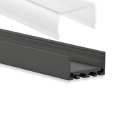 PN4 breed LED opbouwprofiel - Zwart - afdekking naar keuze
