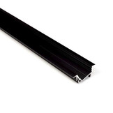 Zwart diagonaal inbouw LED strip profiel klikcover 30 mm x 12.7 mm - C22ZWART