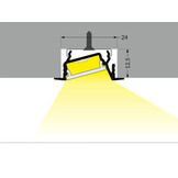 DIAGONAL14 F/TY diagonaal LED inbouwprofiel - Zwart - afdekking naar keuze