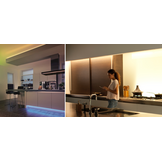 Zwart diagonaal inbouw LED strip profiel klikcover 30 mm x 12.7 mm - C22ZWART