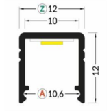 Zwart LED strip profiel met cover 12 mm x 12 mm – SLIM200ZWART