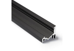Zwart LED hoekprofiel met cover 34 mm x 26,8 mm - C27ZWART