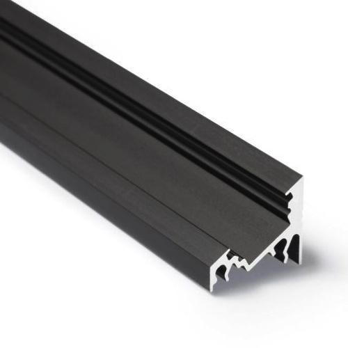 Zwart LED hoekprofiel met afdekking 34 mm x 26,8 mm - C27ZWART