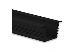 Zwart LED inbouw profiel met klikcover 16,80 mm x 13,47 - 03ZWART