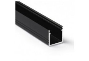 Zwart LED strip profiel 3 meter met cover 12 mm x 12 mm – SLIM200ZWART