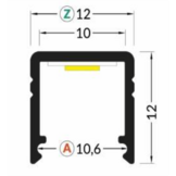 3 meter SMART10 AC2/Z LED profiel - Zwart - afdekking naar keuze