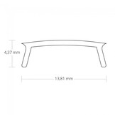Zwarte 2 meter Losse LED strip profiel klikcover - Opaal - 12,4mm 01, 02, 03, 08, stuc100, stuc200, gips100, gips200