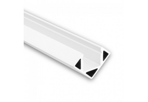 50 meter - LED strip hoek profiel met cover 25,66 mm x 18,01 mm -  P23 (wit)