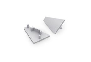 CORNER14 EE7F/TY eindkap zonder kabeldoorvoer - Geanodiseerd aluminium