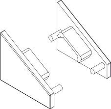 CORNER14 EE7F/TY eindkap zonder kabeldoorvoer - Geanodiseerd aluminium