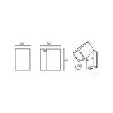 LED wandlamp voor buiten - kantelbaar - zwart 165 x 100mm - GU10 - QUAZAR15ZWART