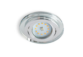 Kantelbare ronde LED spot behuizing - OH50 spiegelend met zilver