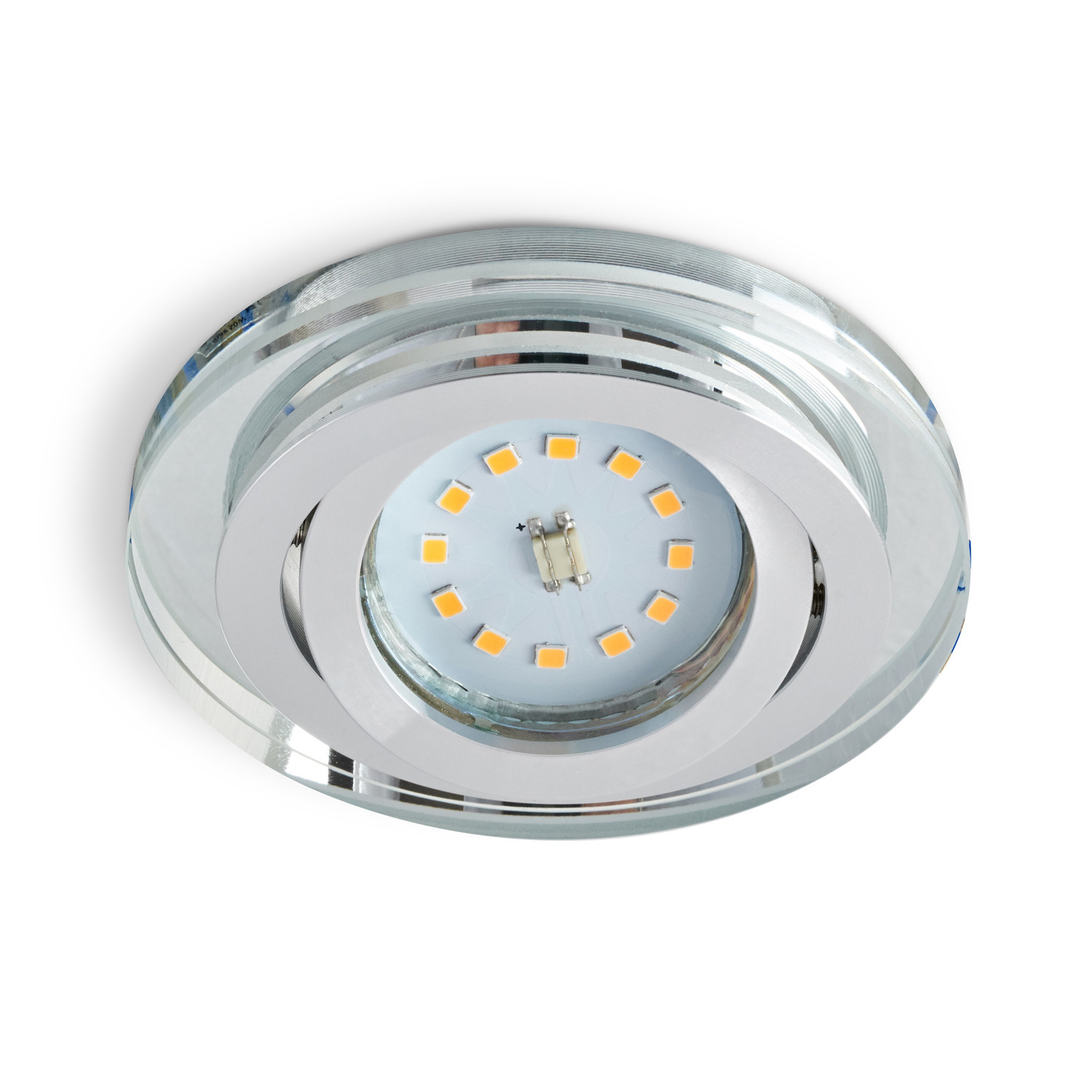 Kantelbare ronde LED spot behuizing - OH50 spiegelend met zilver