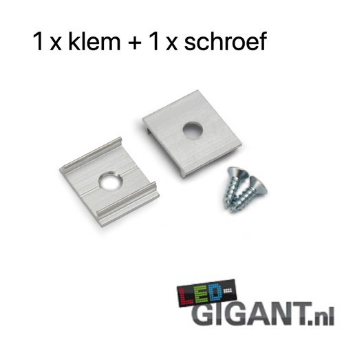 Montageklem C21 serie t.b.v. LED hoek profiel C21ALU, C21WIT, C21ZWART