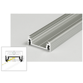 SURFACE14 EE7F/TY LED opbouwprofiel - Geanodiseerd aluminium - afdekking naar keuze