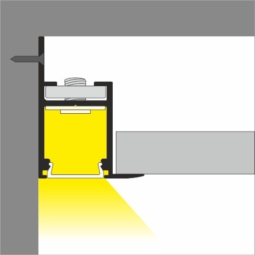 LED plafond profiel 2 meter met cover - FRAME14 ALU