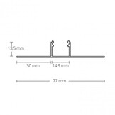 LED gipsplaat profiel met opaal klikcover 77 mm x 13,5 mm GIPS200