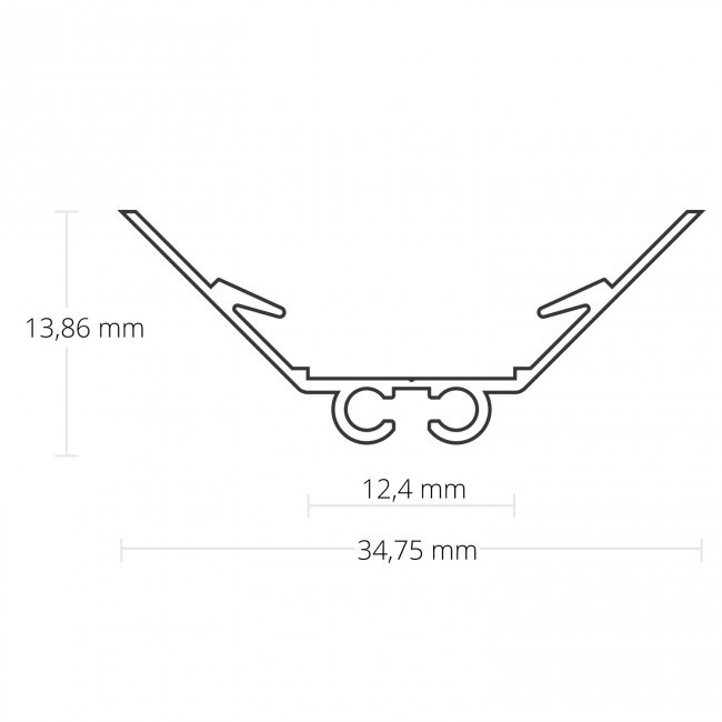 LED hoekprofiel met opaal klikcover 25 mm x 25 mm - C15ALU