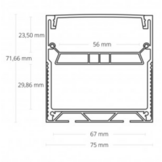 Extra groot LED strip profiel 1,5 meter met cover 71,95 mm x 71,95 mm XLPN12