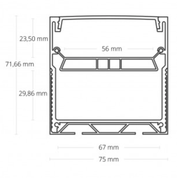Extra groot LED strip profiel 1,5 meter met cover 71,95 mm x 71,95 mm XLPN12