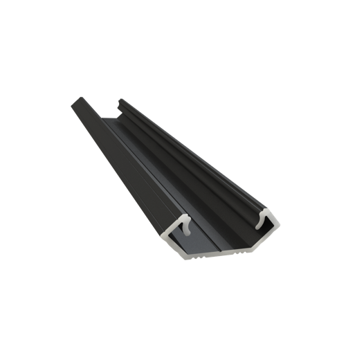 Zwart LED hoekprofiel 2 meter met opaal afdekking 24 mm x 8,50 mm - C28ZWART